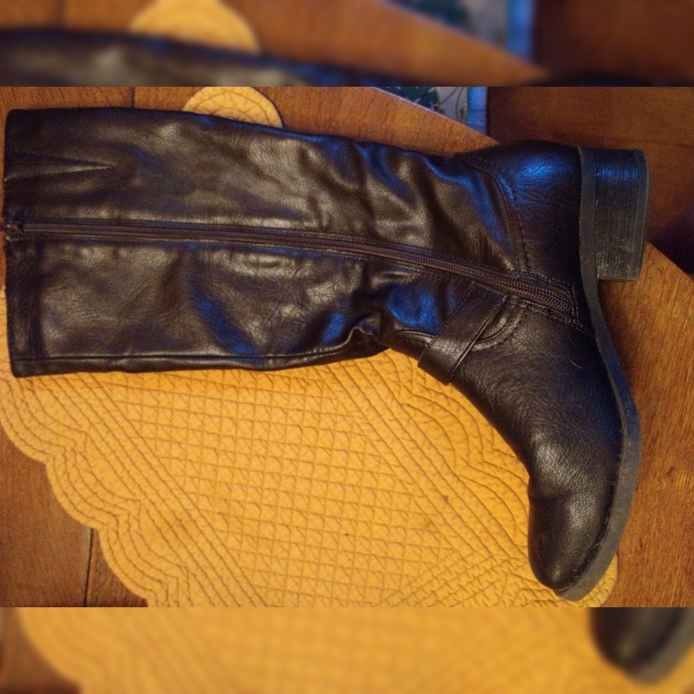 Chocolate Brown Buckled Riding Boot - Picture 3 of 3